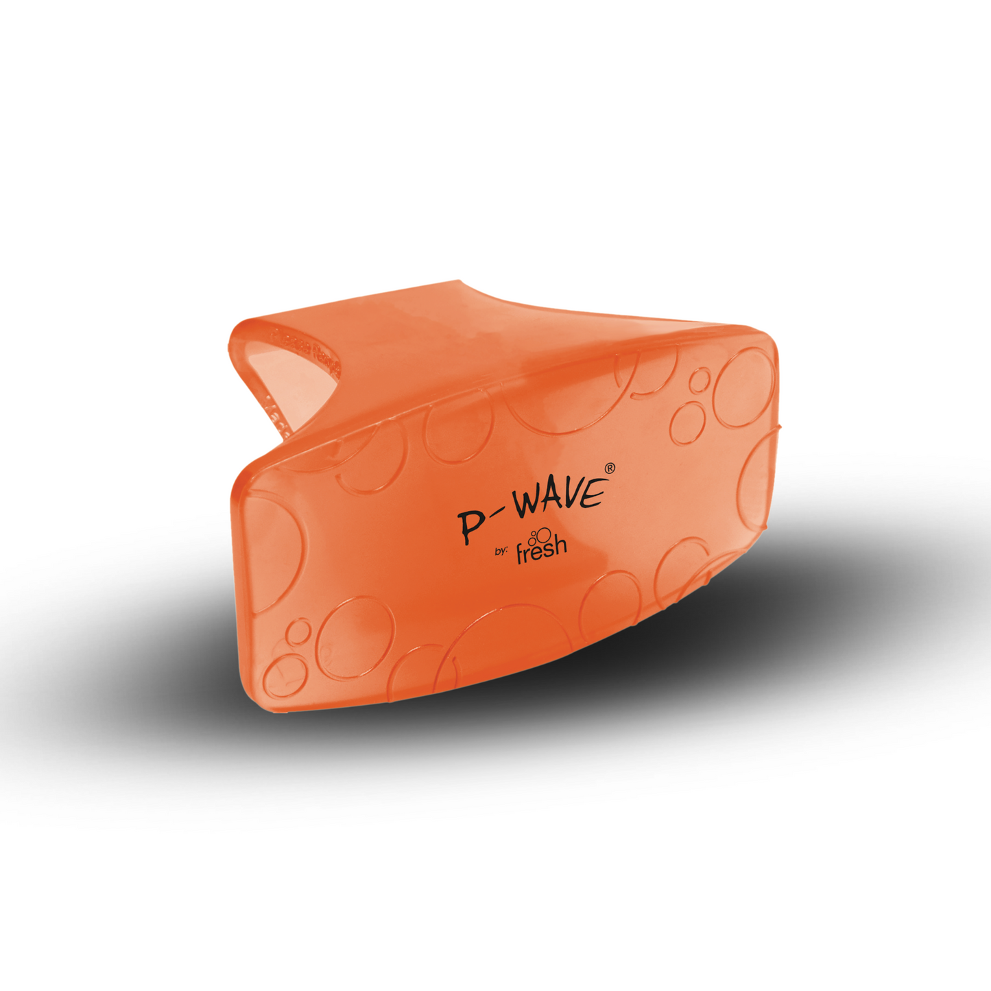 An orange coloured mango fragranced P-Wave Bowl Clip on a white background