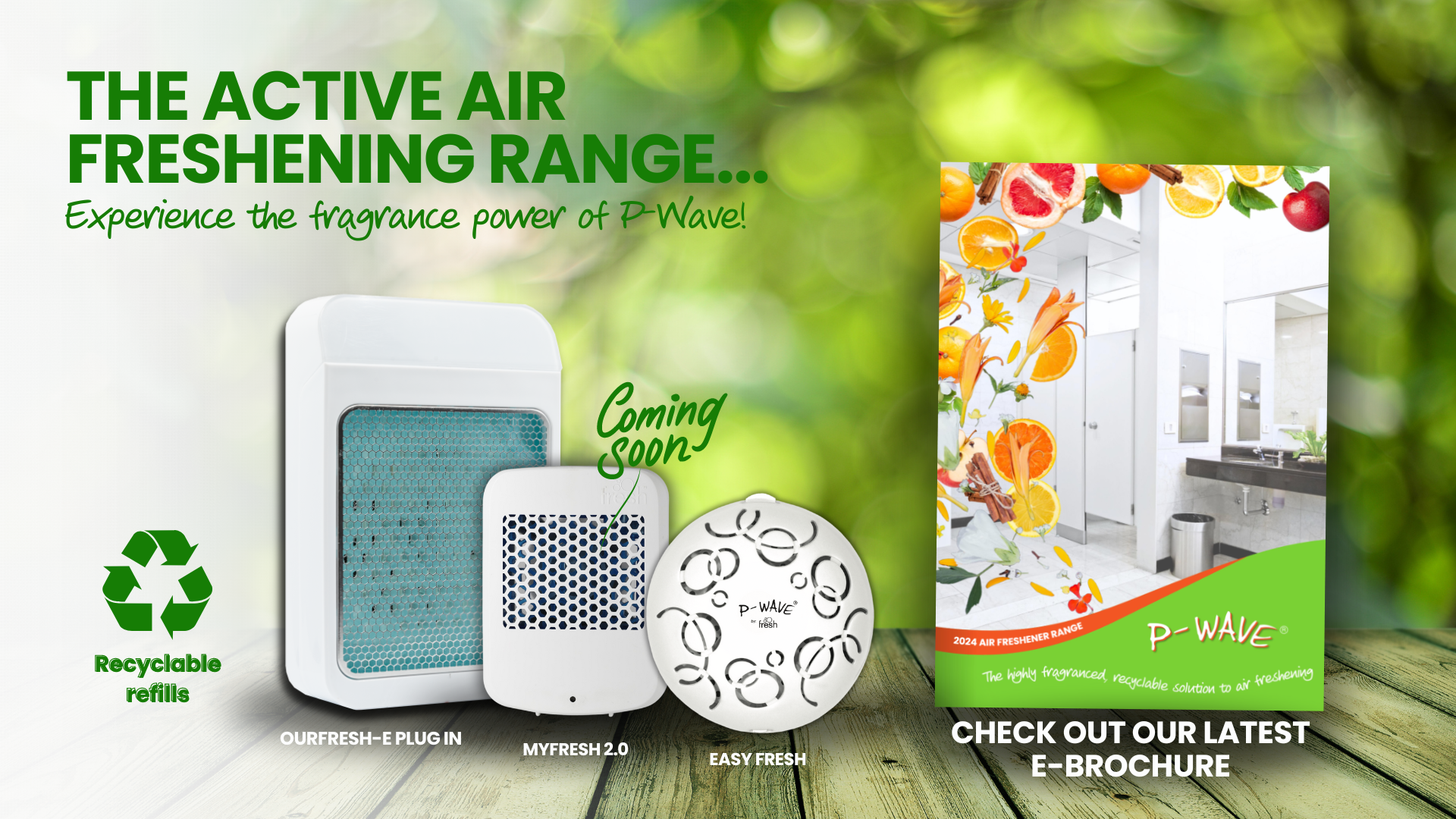 Active air freshener range brochure banner