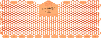 An image of the orange Mango Trough urinal screen on a white background