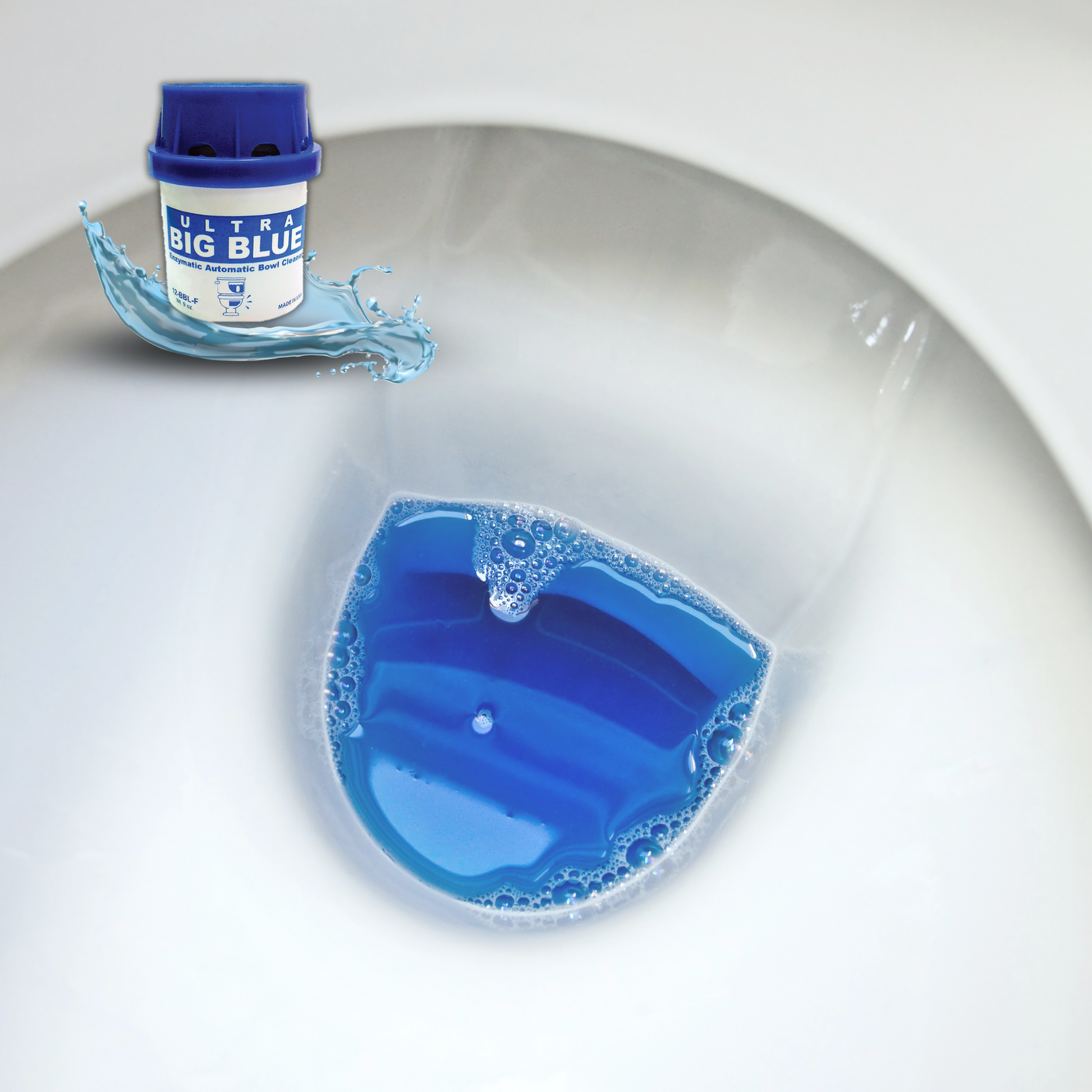 Blue toilet deals water