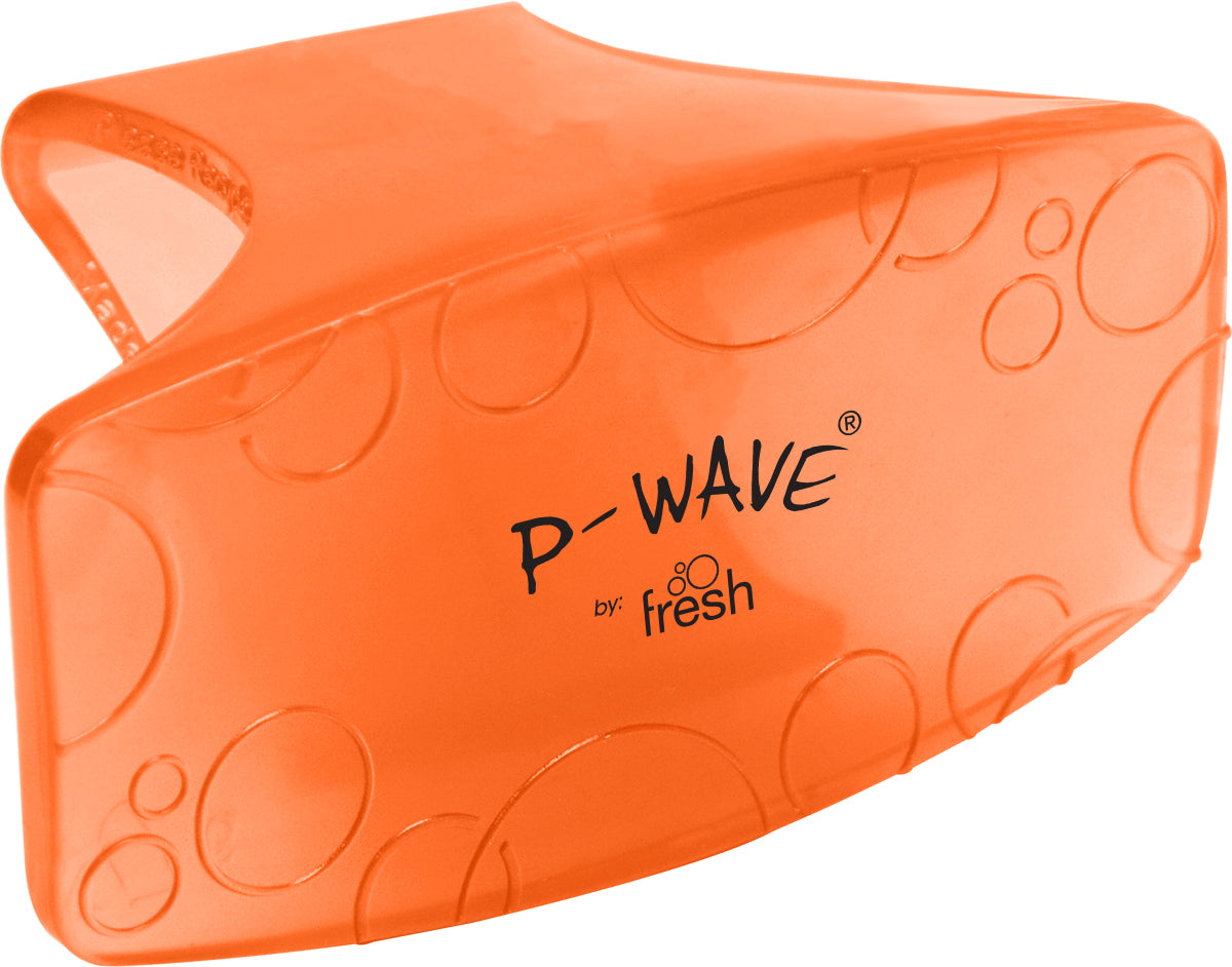 An orange (Mango fragranced) P-Wave Bowl Clip on a white background
