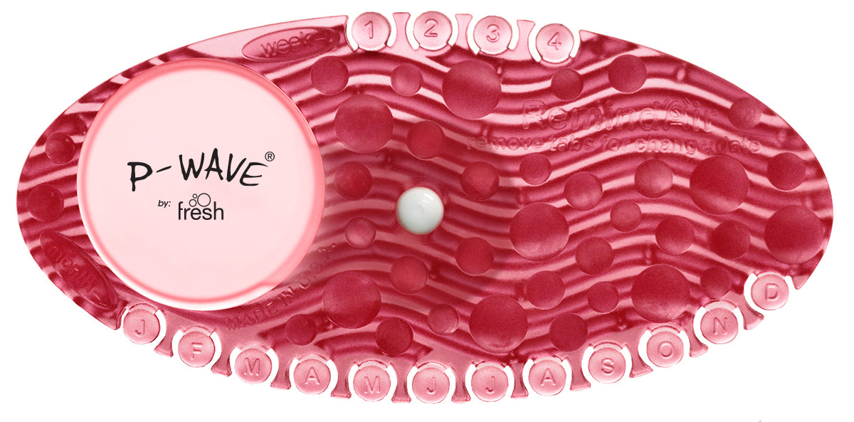 A Red Spiced Apple P-Wave Curve Air freshener on a white background